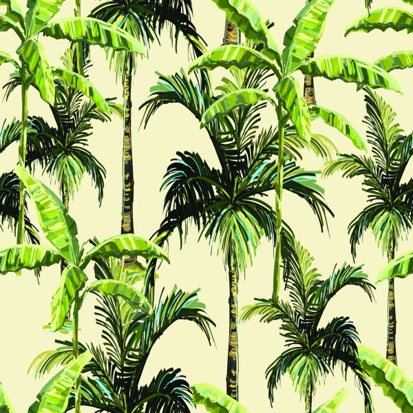 Behang Groen. Palm. Bladeren. Natuur. Natuur - Afbeelding 2