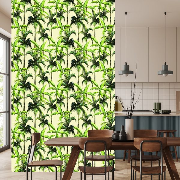 Behang Groen. Palm. Bladeren. Natuur. Natuur - Afbeelding 4