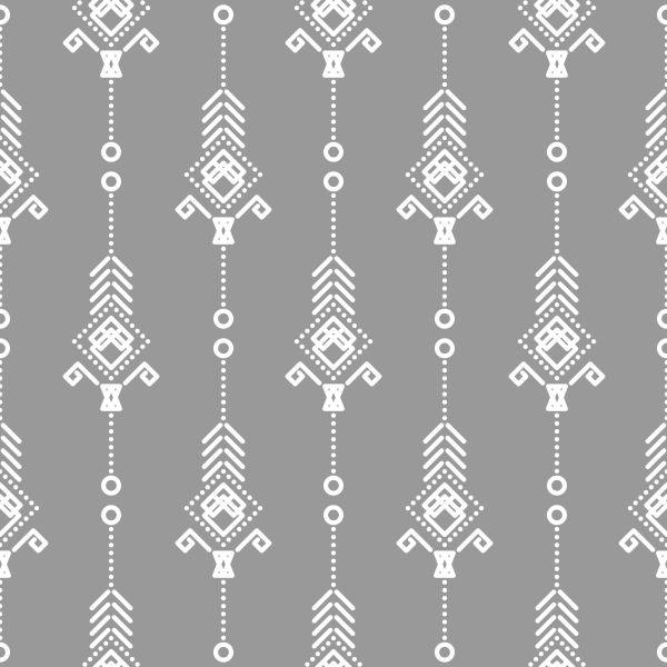 Behang Artistiek Wit Patroon In Retrostijl - Afbeelding 2