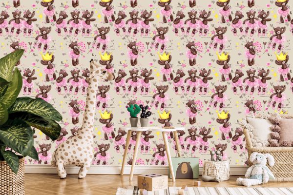 Behang Voor Meisjesteddyberen, Kerstbloemen - Afbeelding 5