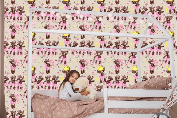 Behang Voor Meisjesteddyberen, Kerstbloemen - Afbeelding 7