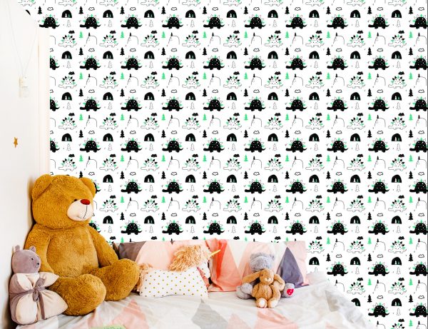 Behang Voor Babykamer Dinosaurussen Boom Wolken - Afbeelding 6