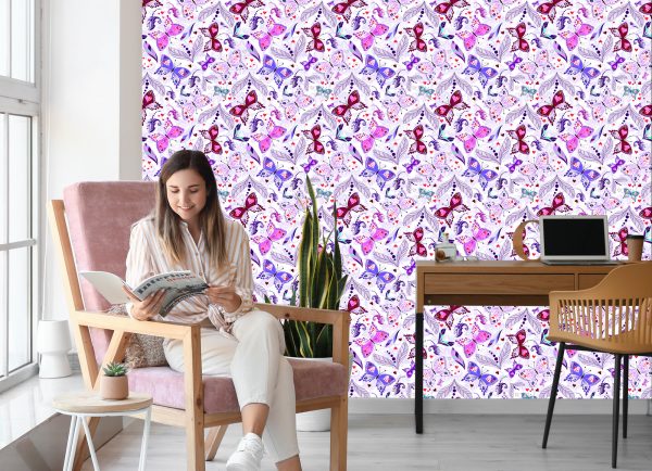 Behang In Hartvormige Vlinders Voor De Babykamer - Afbeelding 7