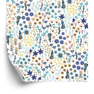 Behang Kleurrijke Wilde Bloemen