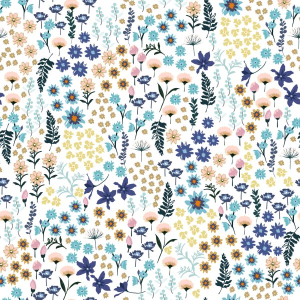 Behang Kleurrijke Wilde Bloemen - Afbeelding 2