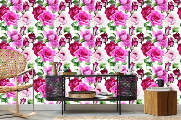 Behang Rozen In Trendy Kleuren - Afbeelding 5