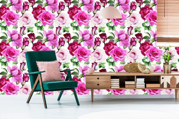 Behang Rozen In Trendy Kleuren - Afbeelding 6