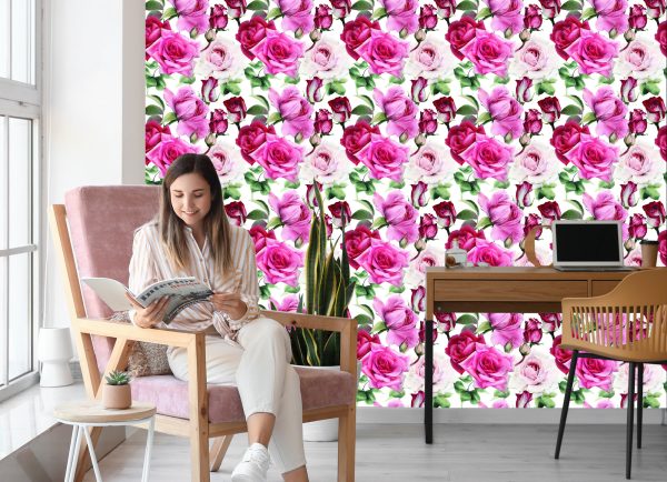 Behang Rozen In Trendy Kleuren - Afbeelding 7