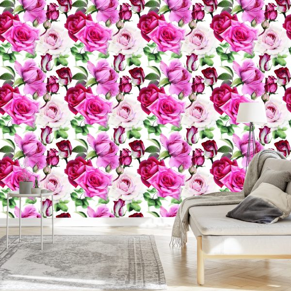 Behang Rozen In Trendy Kleuren - Afbeelding 3