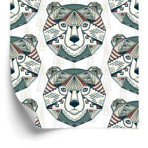 Behang Beren Geometrische Patronen