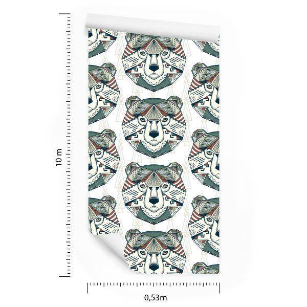 Behang Beren Geometrische Patronen - Afbeelding 8