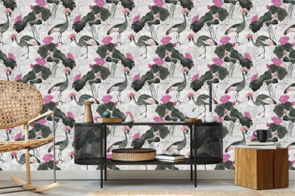 Behang Prachtige Vogels En Bloemen - Afbeelding 5