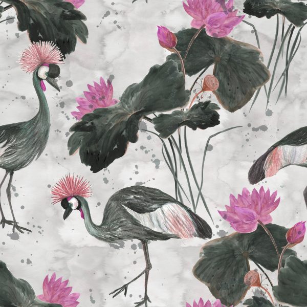 Behang Prachtige Vogels En Bloemen - Afbeelding 2