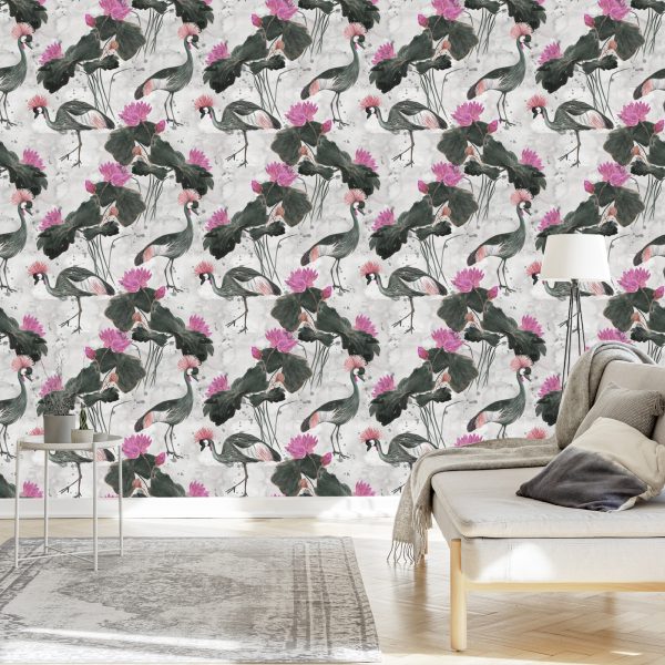 Behang Prachtige Vogels En Bloemen - Afbeelding 3
