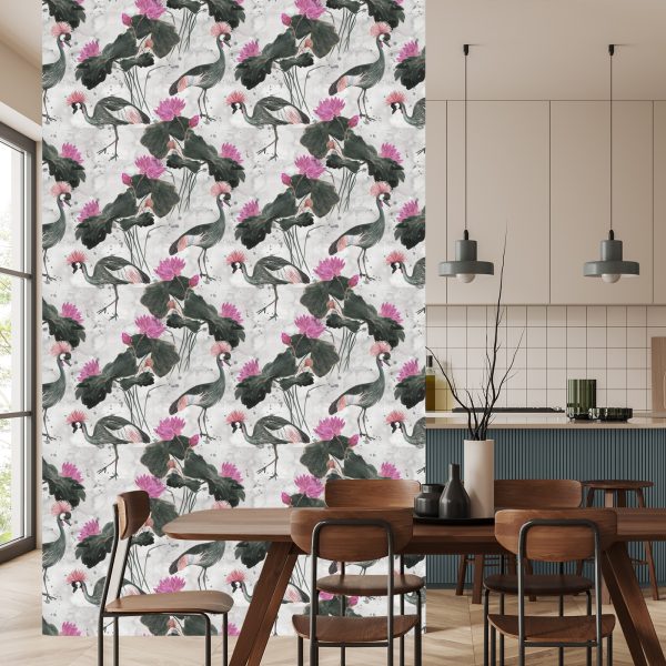 Behang Prachtige Vogels En Bloemen - Afbeelding 4