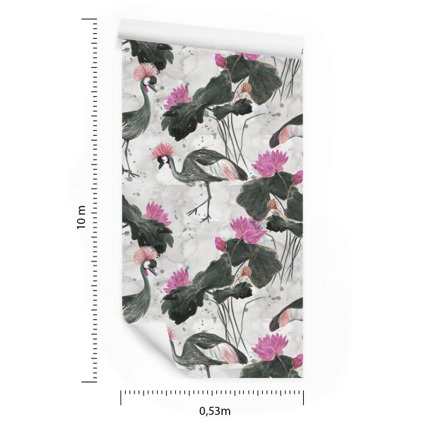 Behang Prachtige Vogels En Bloemen - Afbeelding 8