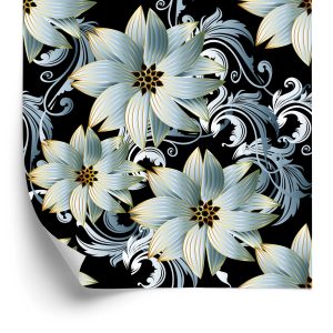 Behang 3D Optische Bloemen Bladeren Voor Woonkamer