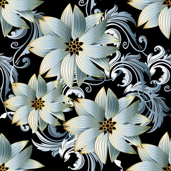 Behang 3D Optische Bloemen Bladeren Voor Woonkamer - Afbeelding 2