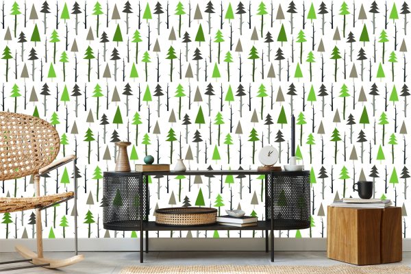 Behang Bos. Groen. Takken. Kinderkamer - Afbeelding 5