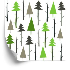 Behang Bos. Groen. Takken. Kinderkamer