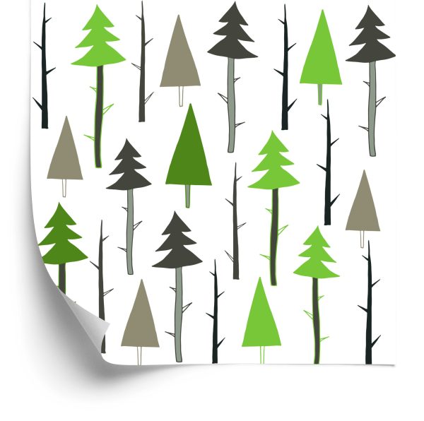 Behang Bos. Groen. Takken. Kinderkamer