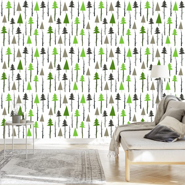 Behang Bos. Groen. Takken. Kinderkamer - Afbeelding 3