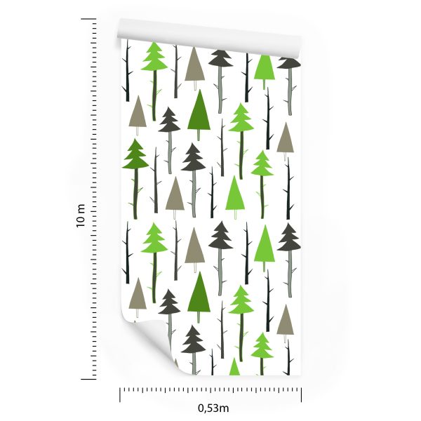 Behang Bos. Groen. Takken. Kinderkamer - Afbeelding 8