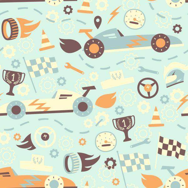 Behang In Cars Rallyauto's Voor De Kinderkamer - Afbeelding 2