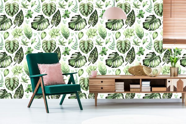 Behang Tropische Groene Bladeren - Afbeelding 6