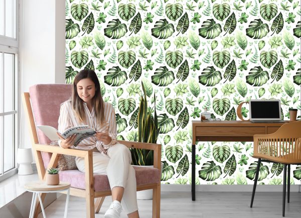 Behang Tropische Groene Bladeren - Afbeelding 7