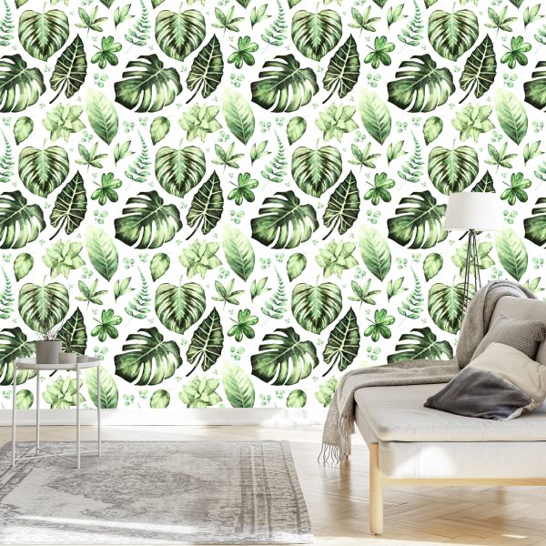 Behang Tropische Groene Bladeren - Afbeelding 3