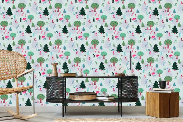 Behang Planten, Groene Bomen, Kinderkamer - Afbeelding 5