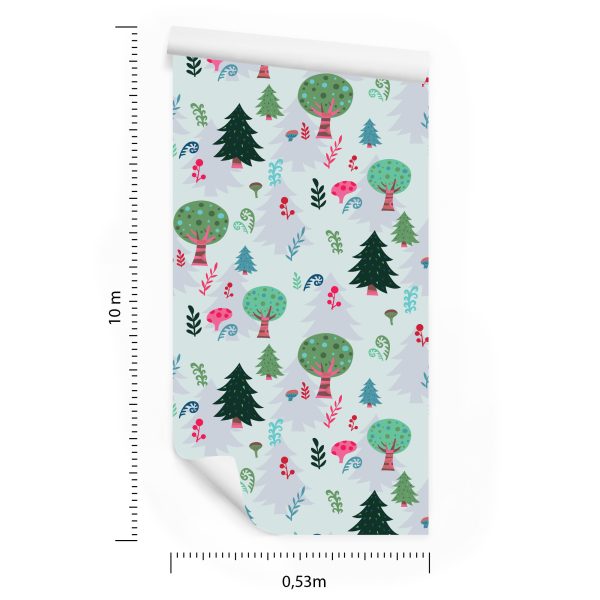 Behang Planten, Groene Bomen, Kinderkamer - Afbeelding 8