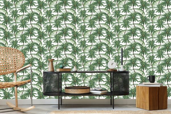 Behang Groen, Natuur, Palmbomen, Slaapkamer, - Afbeelding 5