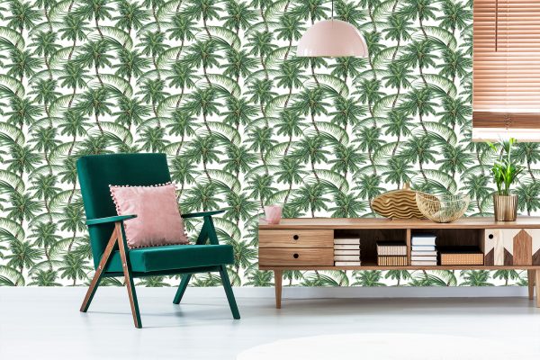 Behang Groen, Natuur, Palmbomen, Slaapkamer, - Afbeelding 6