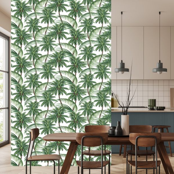 Behang Groen, Natuur, Palmbomen, Slaapkamer, - Afbeelding 4