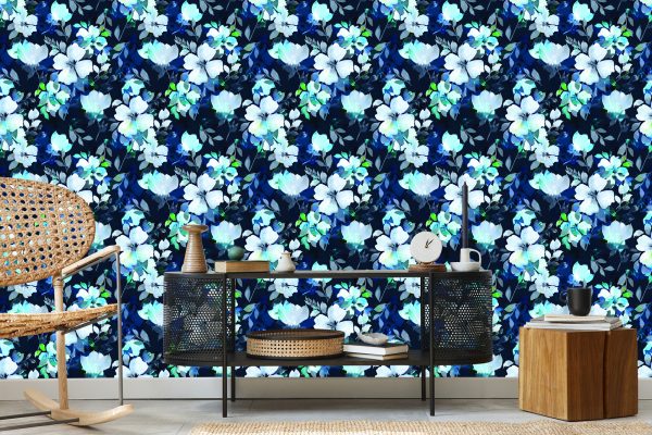 Behang Bloemen Waterverfpatroon - Afbeelding 5