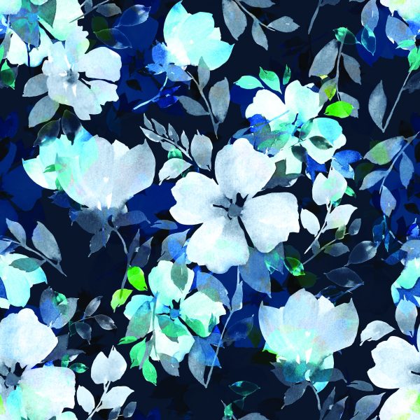 Behang Bloemen Waterverfpatroon - Afbeelding 2