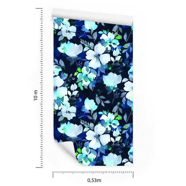 Behang Bloemen Waterverfpatroon - Afbeelding 8