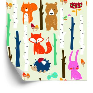 Behang Voor Kinderen - Vrolijke Bosdieren