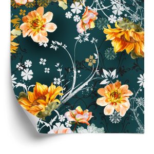 Behang Vintage Bloemen