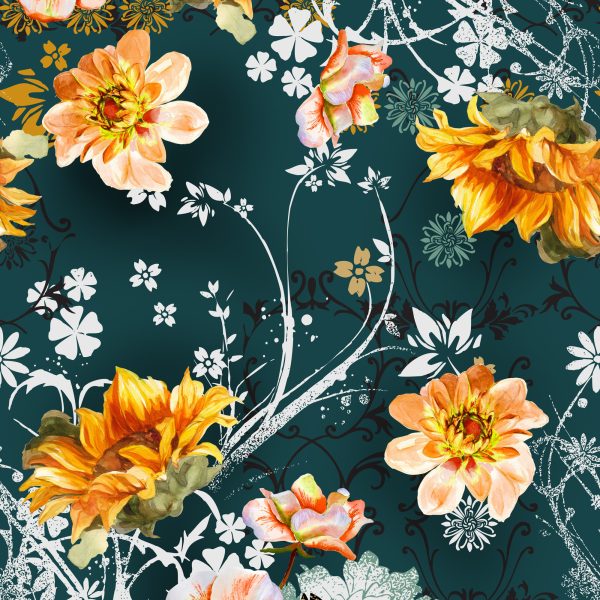 Behang Vintage Bloemen - Afbeelding 2