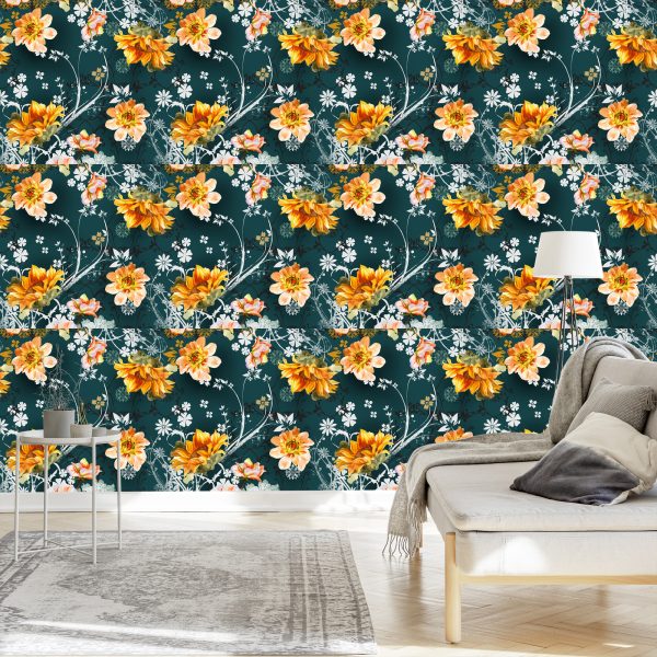 Behang Vintage Bloemen - Afbeelding 3
