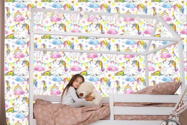 Behang Voor Kinderen - Regenboogeenhoorns - Afbeelding 7