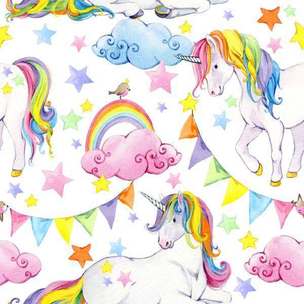 Behang Voor Kinderen - Regenboogeenhoorns - Afbeelding 2