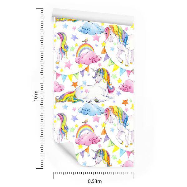 Behang Voor Kinderen - Regenboogeenhoorns - Afbeelding 8