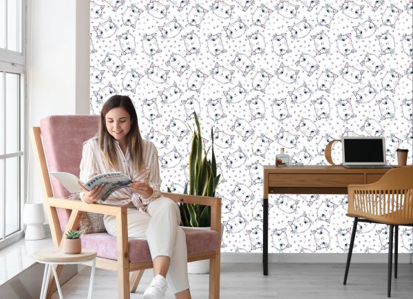 Behang Voor Kinderen - Katten En Bloemen - Afbeelding 7