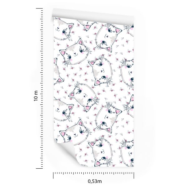 Behang Voor Kinderen - Katten En Bloemen - Afbeelding 8