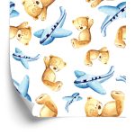 Behang Voor Kinderen - Teddyberen, Vliegtuigen