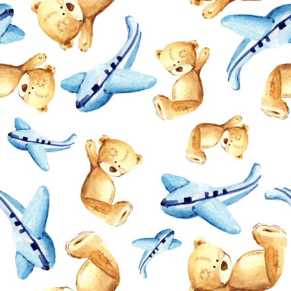 Behang Voor Kinderen - Teddyberen, Vliegtuigen - Afbeelding 2